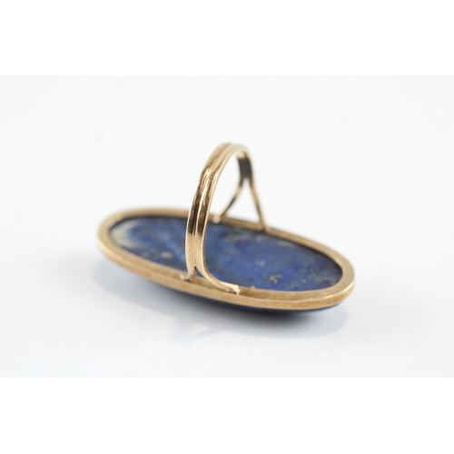 50 - 14ct gold lapis lazuli ring (11.5g) Size Q