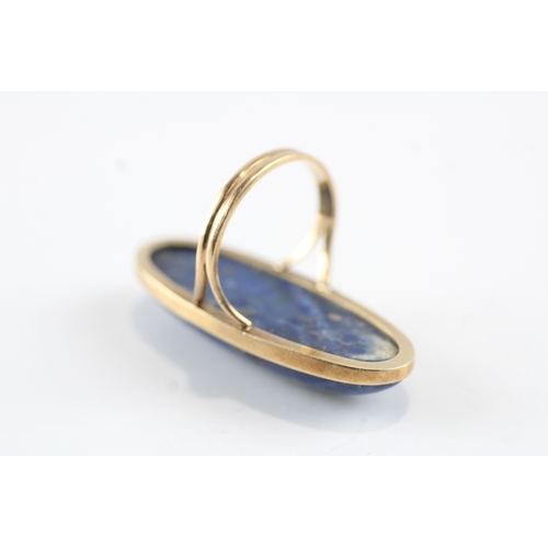 50 - 14ct gold lapis lazuli ring (11.5g) Size Q