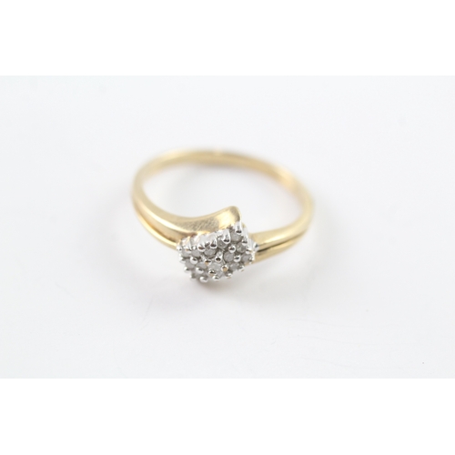 60 - 9ct gold vintage diamond dress ring (1.9g) Size N