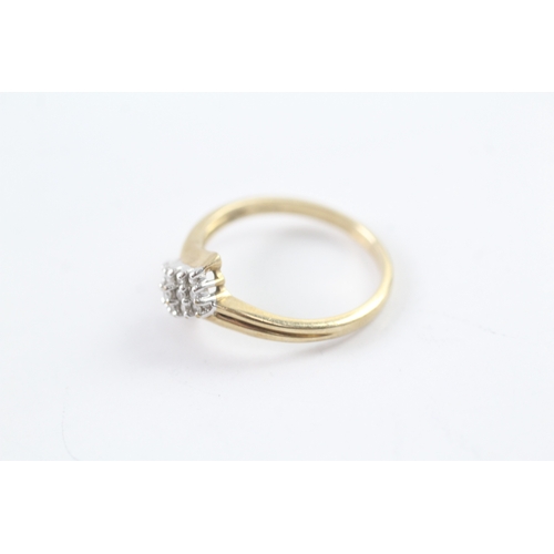 60 - 9ct gold vintage diamond dress ring (1.9g) Size N