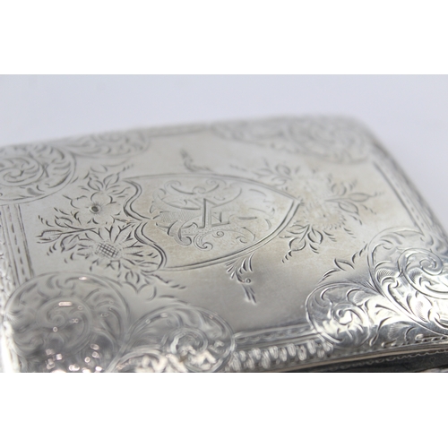 323 - Antique Edwardian 1902 Birmingham Sterling Silver Cigarette Case (76g)