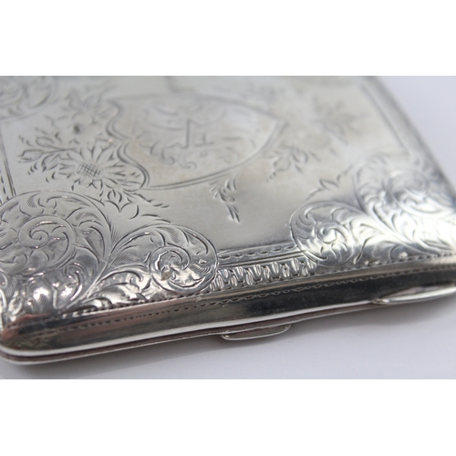 323 - Antique Edwardian 1902 Birmingham Sterling Silver Cigarette Case (76g)