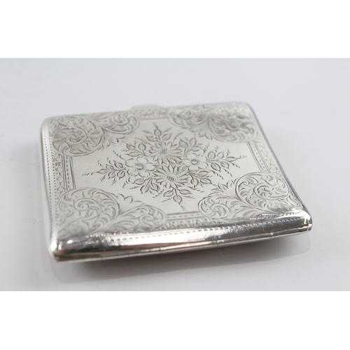 323 - Antique Edwardian 1902 Birmingham Sterling Silver Cigarette Case (76g)