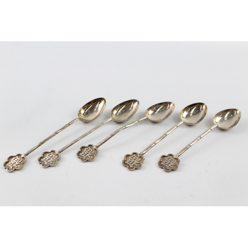 325 - 5 x Antique Stamped .900 Chinese Silver Tack Hing Spoons (59g)