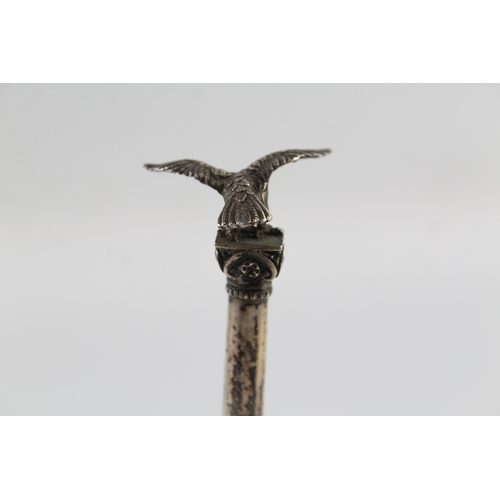 327 - Antique Edwardian 1908 London Sterling Silver Eagle on Roman Pillar Ornament 39g