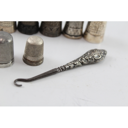 328 - 12 x Antique / Vintage .925 Sterling Silver Haberdashery Inc Pin Cushion Etc 62g