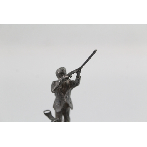 329 - Vintage Limited Edition .925 Silver 'The Gun' Figurine On Wooden Base 59g