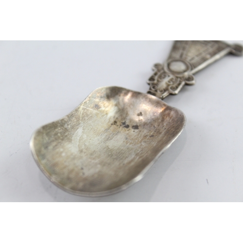 343 - Antique Hallmarked 1973 Dublin Sterling Silver Irish Caddy Spoon (18g)