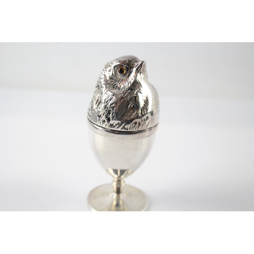 367 - Vintage Silver Plated Novelty Chick Form Lidded Egg Cup (78g)