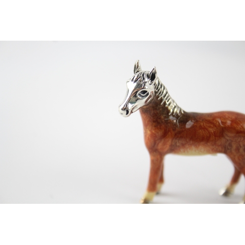 375 - Stamped .925 Sterling Silver & Enamel Novelty Horse Ornament (26g)