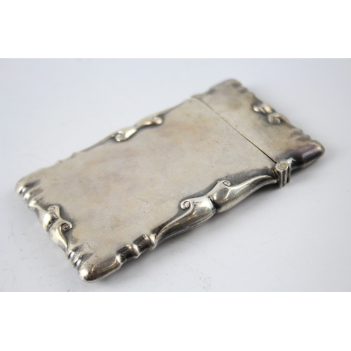 379 - Antique Edwardian 1909 Birmingham Sterling Silver Calling Card Case (39g)