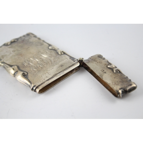 379 - Antique Edwardian 1909 Birmingham Sterling Silver Calling Card Case (39g)