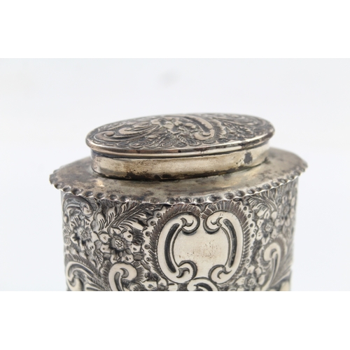 382 - Antique Edwardian Hallmarked  1905 Sheffield Sterling Silver Caddy / Box 131g