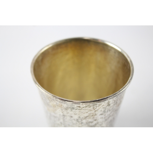 387 - Vintage Stamped .925 Sterling Silver Hammered Drinking Cup (91g)