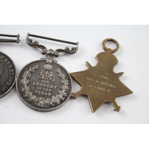 395 - WW1 Military Medal MM & 1914-15 Star Trio 4428 Pte W Swain 29th London x 4