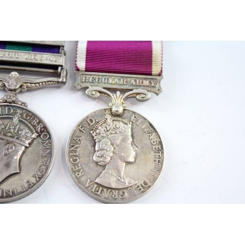 397 - ERII Army Long Service Medal Pair G.S.M 19139274 Pte J.M Macrae R.A.O.C