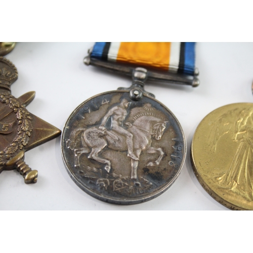 400 - WW1 1914-15 Star Medal Trio 265005 Sgt J. Upton W. Riding Regt No. 100  x 3