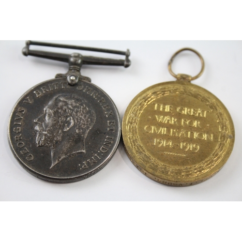 403 - WW1 Medal Pair 21222 A.Cpl T. Young 107 Canadian Infantry x 2