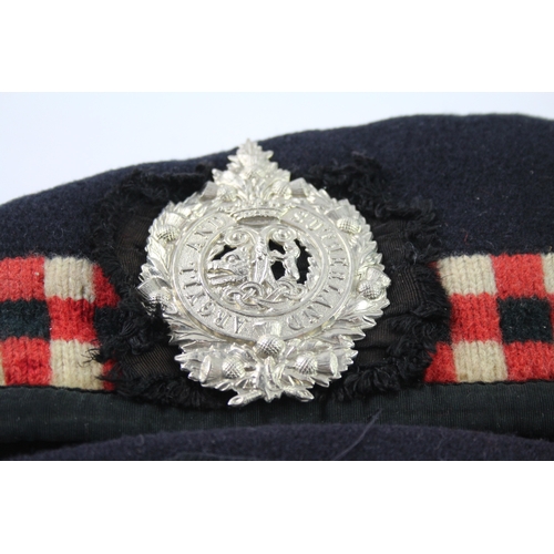 406 - Scottish Military Glengarry Hats & Badges Inc HLI, A&SH, Liverpool Scottish x 4