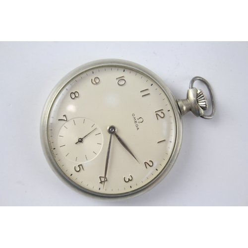 459 - Vintage Omega Open Face Pocket Watch Hand-Wind  WATCH RUNS