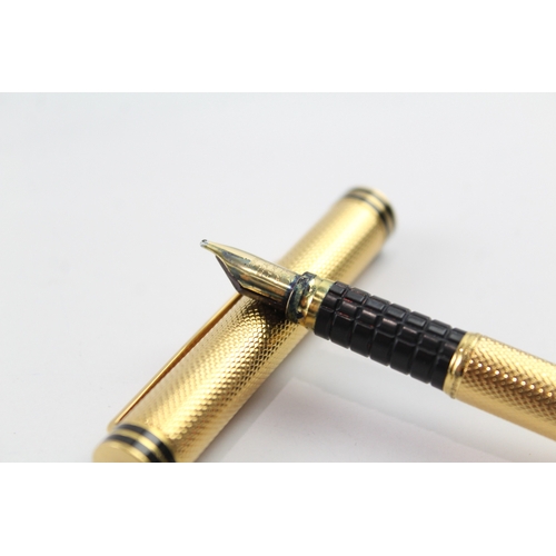 475 - Vintage Waterman Exclusive Gold Plated Fountain Pen w/ 18ct Gold Nib WRITING