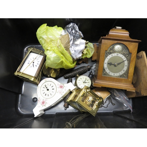 246 - BOX OF ASSORTED CLOCKS