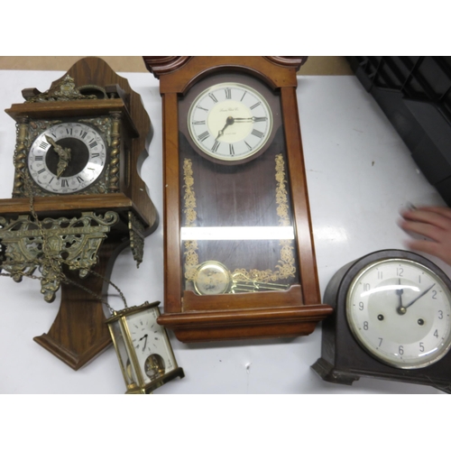 253 - BOX OF ASSORTED CLOCKS