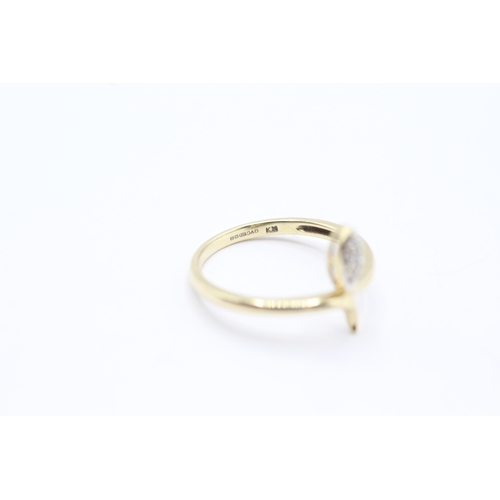 107 - 9ct gold diamond snake ring (1.8g) Size P