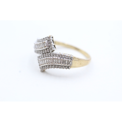 119 - 9ct gold diamond dress ring (3.2g) Size V