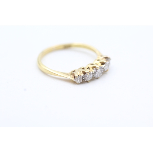 125 - 18ct gold diamond five stone ring (2.6g) Size O