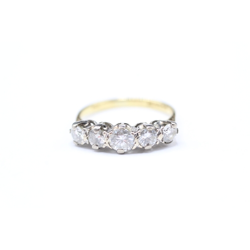 171 - 18ct gold diamond set five stone eternity ring (2.8g) Size L 1/2