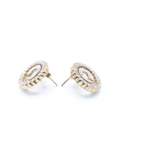 178 - 9ct gold and diamond circle stud earrings (6.6g)