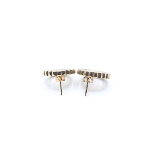 178 - 9ct gold and diamond circle stud earrings (6.6g)