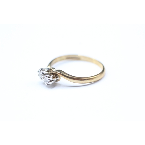 190 - 9ct gold 'toi et moi' diamond ring (1.6g) Size L