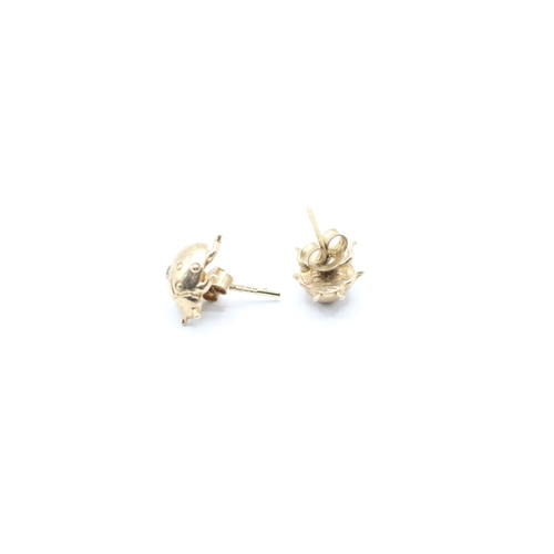 191 - 9ct gold ladybird stud earrings (3.3g)