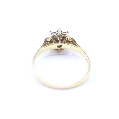 204 - 18ct gold diamond cluster ring (3.2g) Size R 1/2