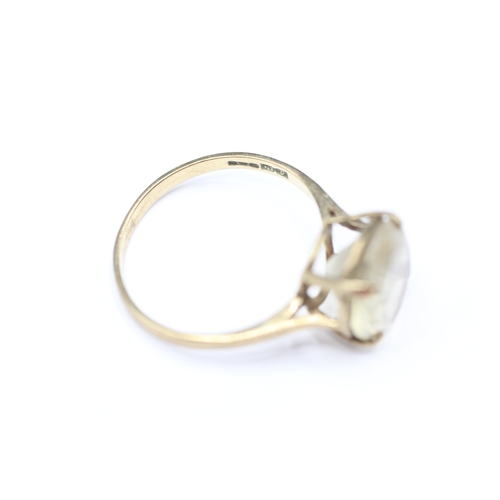 207 - 9ct gold clear gemstone single stone ring (2.3g) Size O