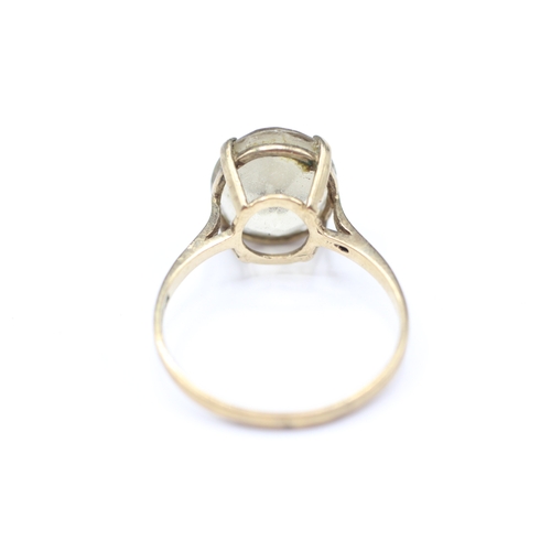 207 - 9ct gold clear gemstone single stone ring (2.3g) Size O