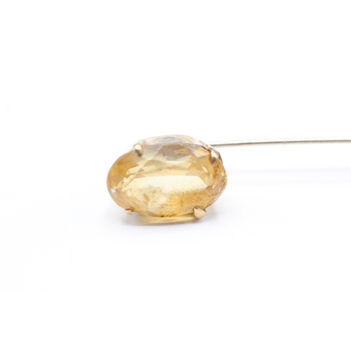 216 - 9ct gold yellow gemstone stick pin (1.9g)