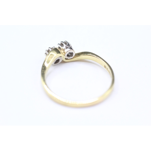 224 - 18ct gold diamond Toi et Moi ring (2.9g) Size Q