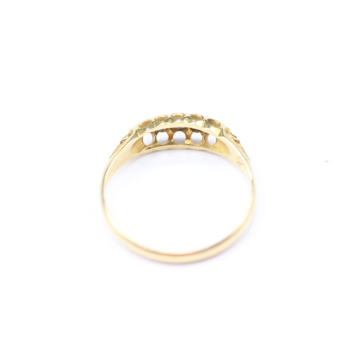 232 - 18ct gold old cut diamond five stone ring (2g) Size N 1/2