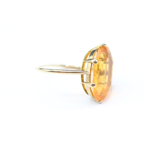 236 - 9ct gold orange gemstone cocktail ring (2.9g) Size O