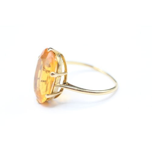 236 - 9ct gold orange gemstone cocktail ring (2.9g) Size O