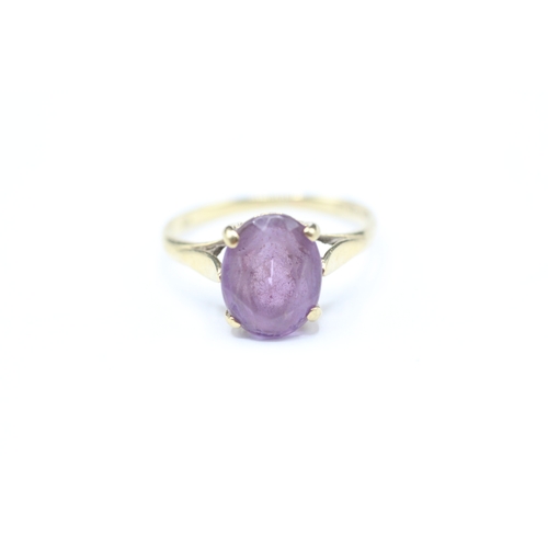 246 - 9ct gold amethyst single stone ring (2.1g) Size N