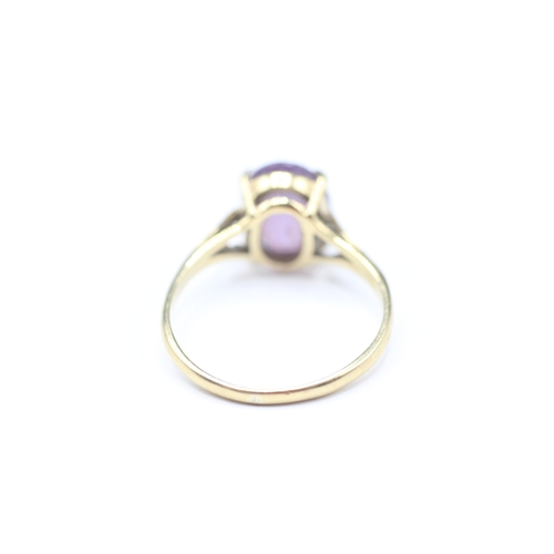 246 - 9ct gold amethyst single stone ring (2.1g) Size N