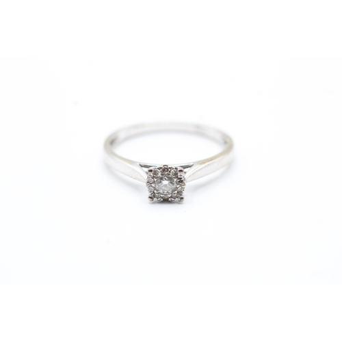 247 - 9ct gold diamond ring (1.4g) Size L 1/2