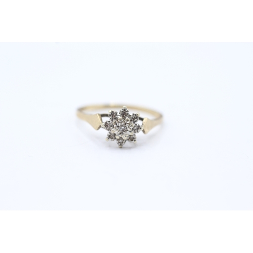 41 - 9ct gold diamond ring (1.6g) Size N