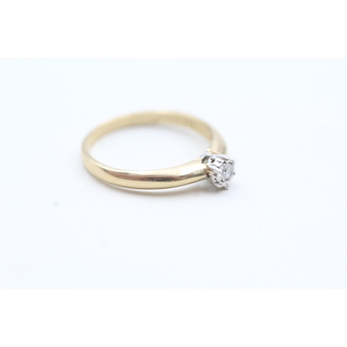 83 - 9ct gold solitaire diamond ring (1.8g) Size N