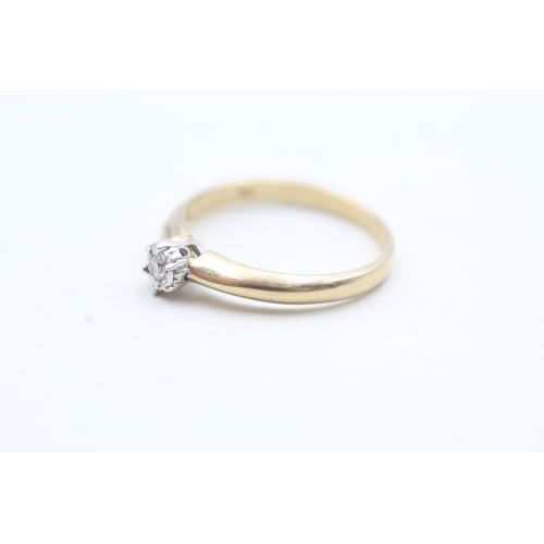 83 - 9ct gold solitaire diamond ring (1.8g) Size N