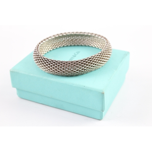 251 - Tiffany & Co Sterling Silver Woven Bracelet w/ Box 58g